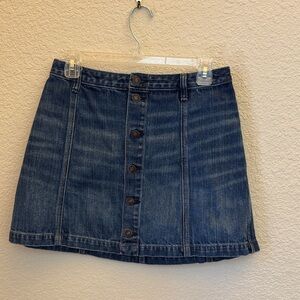 Abercrombie & Fitch Denim Button-Front Mini Skirt